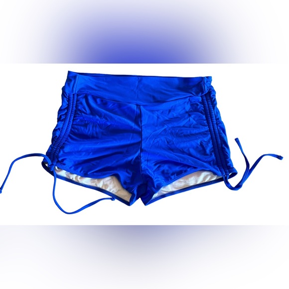 Athletic Royal blue halter style bikini with draw string boy shorts bottoms NWT - Picture 4 of 6